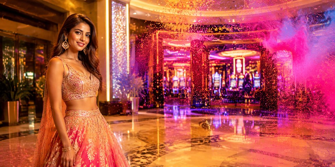 Indian casino app celebrating Holi festival
