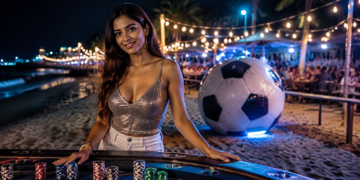 Football betting culture near beach in India